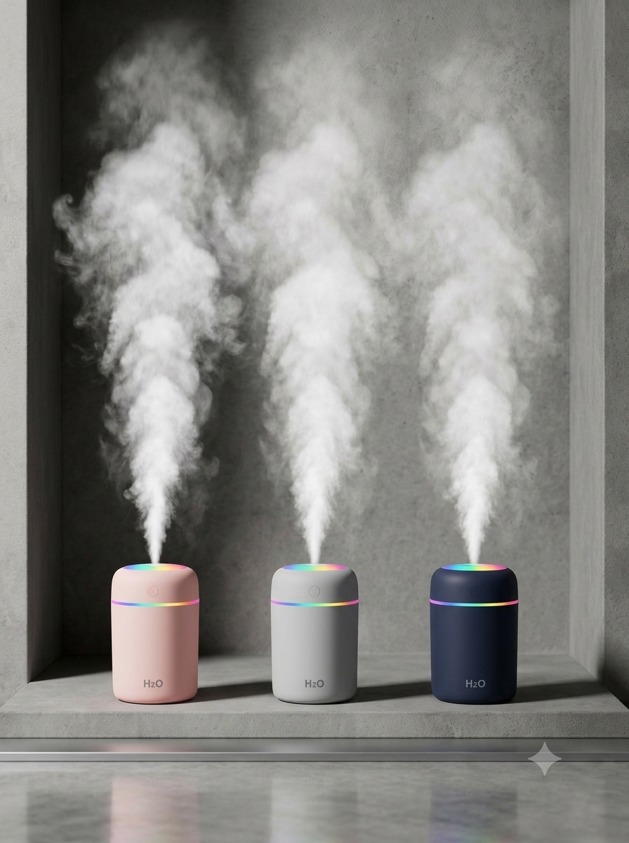 H2O Portable Mini Humidifier – Compact Cool Mist & Ambient LED Light